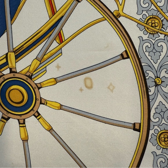 Celine Silk Scarf with Carriage and Wheel Design - Picture 11 of 13